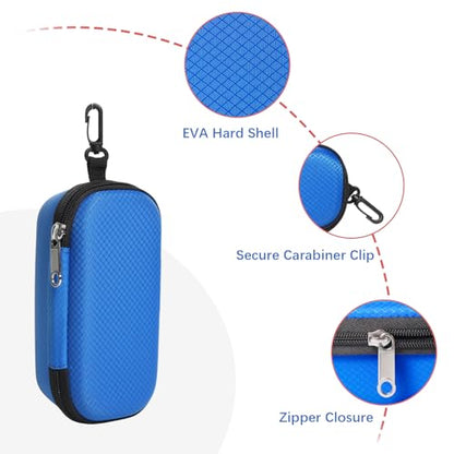 Bukere Double Eyeglasses Case with Adjustable Slots, EVA Hard-shell Travel Dual Glasses Sunglasses Organizer for Men Women - color: Blue