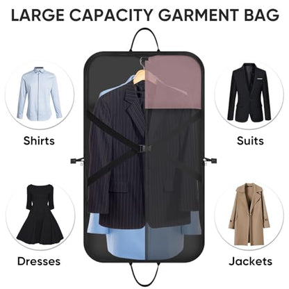 BALEINE Travel Garment Bag, Travel Suit Bag for Men, Water Resistant Carry on Garment Bag for Hanging Clothes, Garment Duffel Bag for Travel Business (Pink) - color: Pink