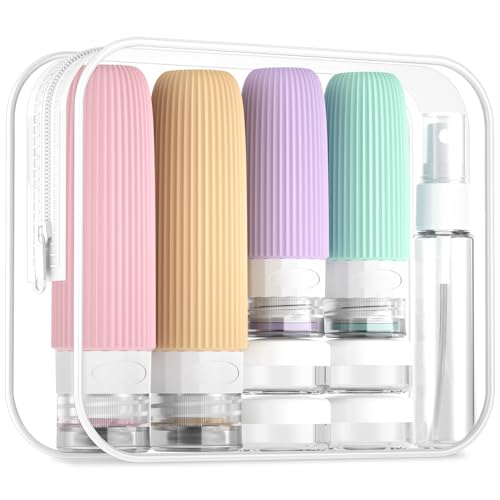 Mrsdry 16 Pack Travel Bottles Set, TSA Approved Leak Proof Silicone Squeezable Containers for Toiletries, Refillable Travel Accessories for Conditioner, Shampoo, Lotion & Body Wash Accessories - color: Mint, size: Mudium