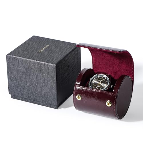Premium Watch Travel Case, Odor-Free PU Leather Watch Roll for 1/2/3 Watches Protective Storage with Gift Box, Ideal for Women's Gifts & Business Travel, Red - color: Red, size: Single watch case