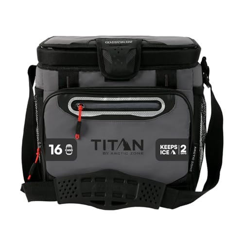 Titan by Arctic Zone Deep Freeze Cooler - Zipperless Hardbody Cooler - Deep Freeze Insulation, HardBody Liner, and SmartShelf - color: Sharkskin Gray, size: 16 Can