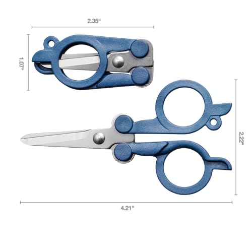 Fiskars Travel Folding Scissors, TSA-Compliant, Compact and Portable for Crafting and Quick Snips, Stainless Steel Blades, Explore Collection, Mountain Haze