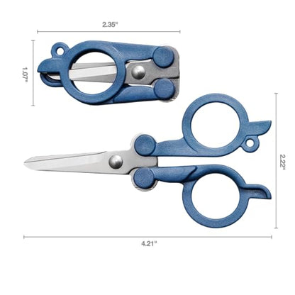 Fiskars Travel Folding Scissors, TSA-Compliant, Compact and Portable for Crafting and Quick Snips, Stainless Steel Blades, Explore Collection, Mountain Haze