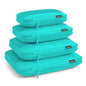 4 Piece Compression Packing Cubes for 3–7 Day Travel, Space Saving Travel Organizers with Breathable Mesh, Double-Zipper Packing Cubes for Carry-On & Suitcases (Teal) - color: Teal