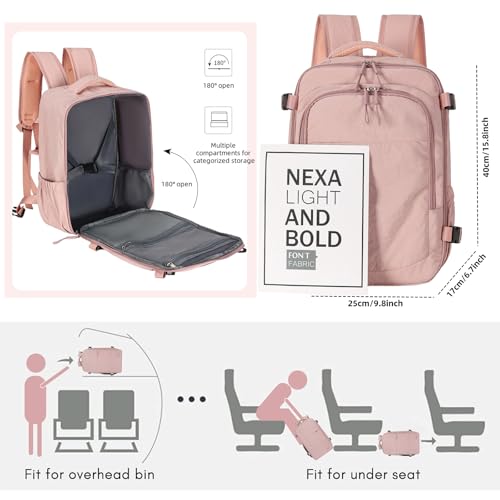 Travel Backpack For Women Men,Airline Approved Carry on Backpack,Casual Daypack for Business Travel Essentials (Khaki) - color: Khaki