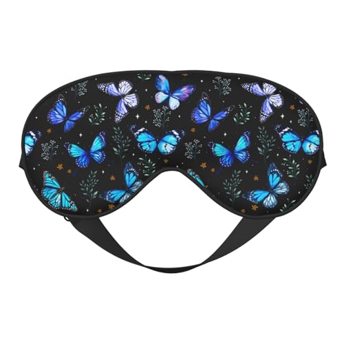Butterflies Sleep Mask Breathable Soft Eye Mask for Sleep for Women Men Lightweight Eye Cover for Travel, Night Work, Nap, Office - color: Black33, size: 1 Count (Pack of 1)