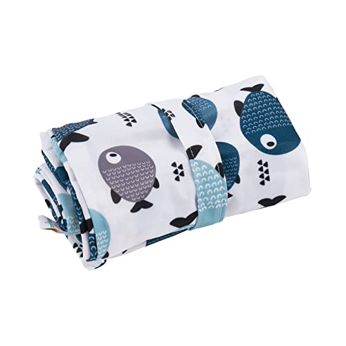 babygoal Wet Dry Bags for Baby Cloth Diapers, Washable Travel Bags, Beach, Pool, Gym Bag for Swimsuits & Wet Clothes with Two Zippered Pockets 3 Pack, 3LN28 - color: Fish and seagull