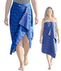 3-in-1 Wearable Beach Wrap & Lightweight Travel Towel – Sarong with Secure Button Closure, Quick-Dry Sand-Free Microfiber, Adjustable Fit (64”x33”, Fits S–4X), Compact Pool & Beach Essential, DarkBlue - color: Dark Blue Chevron