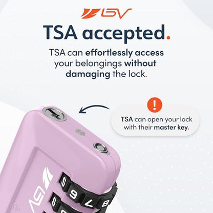 TSA Accepted Luggage Travel Lock, Set-Your-Own Combination Lock for School Gym Locker, Luggage Suitcase Baggage Locks, Filing Cabinets, Toolbox, Case (Purple, 2 Pack) - color: Purple, size: 2 Pack