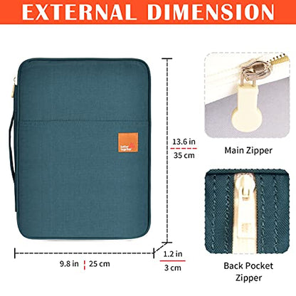 Lanola A4 Document Bags Portfolio Waterproof Business File Holder Travel Gear Organizer Electronics Accessories Bag - color: Blackish Green