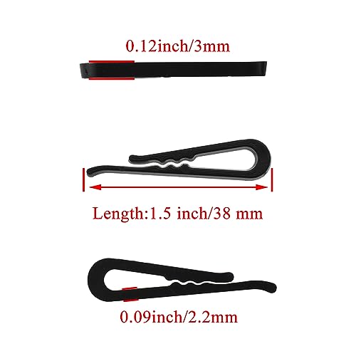 HAHIYO 1.5in/38mm 200Pcs Black Plastic U-Shape Alligator Clips - Fabric Clothespins for Sewing, Folding, Securing Fabric to Comic Board - size: Black - 1.5 inches - 200 Count - With Teeth