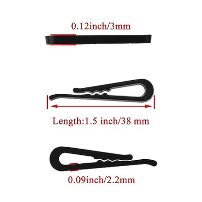 HAHIYO 1.5in/38mm 200Pcs Black Plastic U-Shape Alligator Clips - Fabric Clothespins for Sewing, Folding, Securing Fabric to Comic Board - size: Black - 1.5 inches - 200 Count - With Teeth