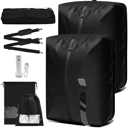 Vacuum Travel Bags With Pump,Vacuum Seal Bags For Clothing Travel,Ip67 Waterproof Vacuum Bags For Travel,Compression Packing Cubes With Suitcase, Luggage,Backpack (2pcs + Pump+Shoe Bags)