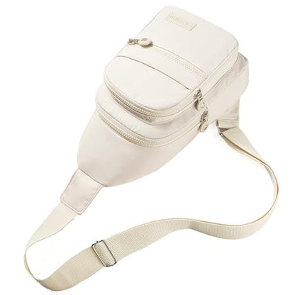 Banelu Small Sling Backpack Crossbody Bags for Women Men, Small Sling Bag Cross Body Bag Fanny Packs Crossbody Purses - Beige - color: C Beige