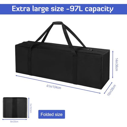 INFANZIA 41inch Sports Duffel Travel Bag, 94L Extra Large Duffel Luggage Bag with Upgrade Zipper, Water Resistant & Foldable Equipment Storage Bag for Camping Tent Tripod Fishing - size: 41x10x14 inch