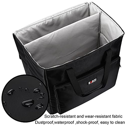 BUBM Desktop Computer Carrying Case, Padded Nylon Carry Tote Bag for Transporting Computer Tower PC Chassis, Keyboard, Cable and Mouse - color: Black-3 Light 24 INCH