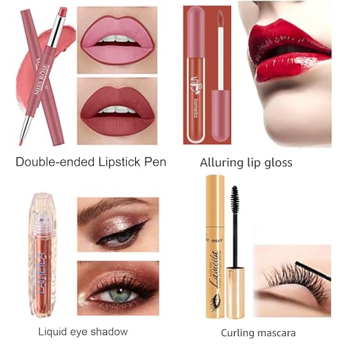 AOLIKOKO All in One Makeup Kit for Women - Full Professional Kit With Pressed Powder, Blush, Eyeliner, Eyeshadow, Mascara, Lip Gloss and Lipstick (Pink) - color: Set 3