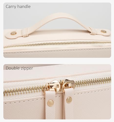 LETGO Clear Makeup Bags - TSA Approved Toiletry Bags with Zipper, Beach Makeup Organizer for Carry-on Travel Essentials, Sunscreen Cosmetic Bags for Women & Girls (Large Beige) - color: Beige, style: Large