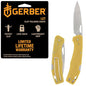 Gerber Gear LST - EDC Pocket Knife - Survival Tactical Tool for Travel, Camping & Outdoor Adventure - Lightweight & Compact Folding Knife - Stainless Steel Blade - Yellow - color: Yellow