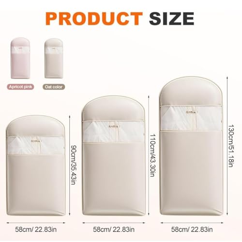 Space Saving Hanging Garment Bag with Self Compression Zipper,2025 New Space Saver Closet Organizers,Down Coat Compression Dust Cover for Closet Storage(Pink,90cm) - color: Pink, size: 90cm