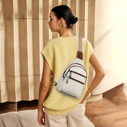 Leresas Sling Bag for Women Crossbody Bags Fanny Pack Sling Purse Backpack Vegan Leather Shoulder Bag Gifts Travel Handbag Anti Theft Beige - color: Beige