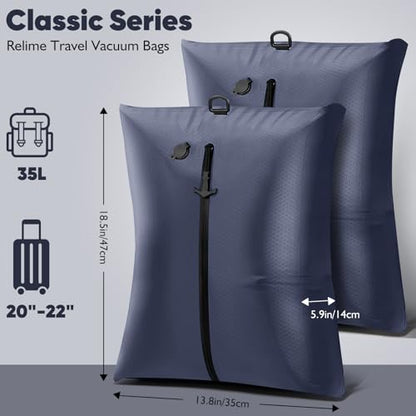 Vacuum Compression Bag with Travel Pump - Waterproof, Reusable, Hard Storage case, Portable Travel Bag Vacuum Bag Kit, Suitable for Camping, Gym, Beach, Moving (Blue Bag +Pump) - color: Blue Bag +Pump