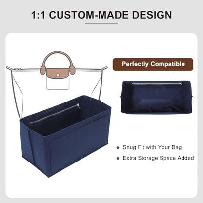 Purse Organizer Insert Compatible with Longchamp Le Pliage L Travel Bag, Blue/LB - color: Blue, size: L Travel Bag