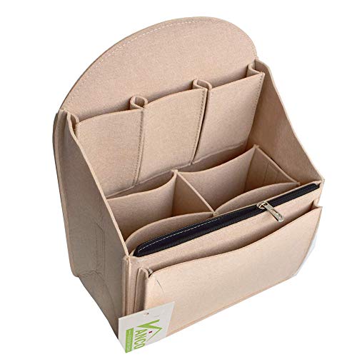 VANCORE Felt Backpack Organizer Insert for Rucksack Handbag Shoulder Bag (Beige,Small) - color: Beige, size: Small