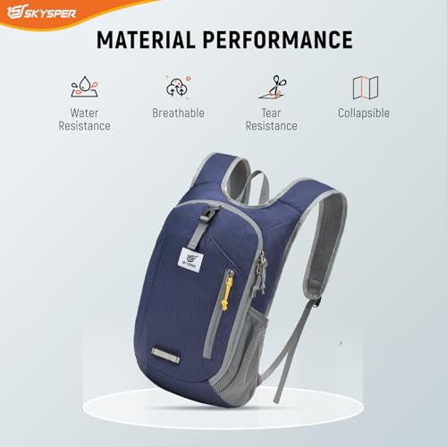 SKYSPER 10L Hiking Backpack Small Foldable Daypack Packable Lightweight Hiking Daypack Travel Day Pack for Women Men - color: Darkblue