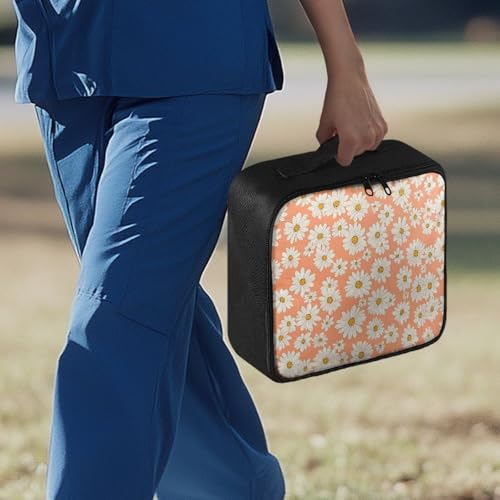 Empty First Aid Bag Daisy First Responder Case for Emergency Teams and Family Use Includes Modular Inserts Wear Resistant Zippers Breathable Back Panel - color: Daisy