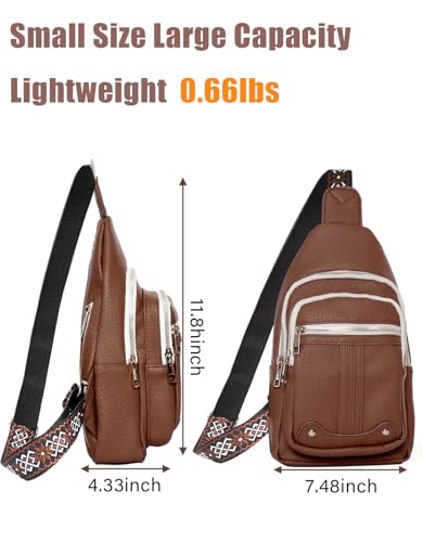 Mothers Day Gifts for Mom Grandma Nana Aunt Teacher Nurse Crossbody Bags Gifts for Women Birthday Gift for Her Family Small Crossbody Sling Bag Fanny Pack Chest Travel Purse zChristmas Gift Ideas - color: Brown