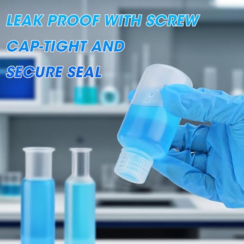 2oz/60ml Plastic Sample Bottles with caps, Wide Mouth Reagent Bottle with Lids Leak Proof Containers Water Sample Bottles for Laboratories, Travel(10Pcs) - style: 60ML-10pcs