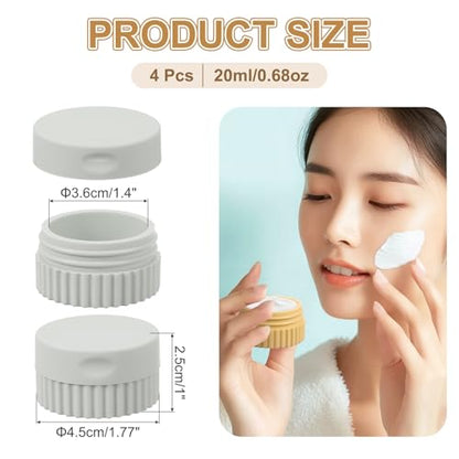 uxcell 4pcs Travel Containers for Toiletries, 0.68oz 20ml Small Silicone Cream Jars Leak-proof Travel Essentials with Lid for Cosmetic Body Skin Cream, Gray - color: Gray