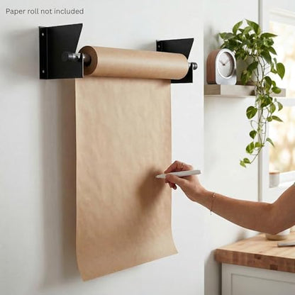2-Pack Wall Mount Roll Rack Holder & Butcher Paper Dispenser - Heavy Duty Adjustable 28 to 60 Inch - Bubble Wrap Dispenser, Kraft Paper Roll Holder & Vinyl Wrap Holder (100 Lb Capacity)