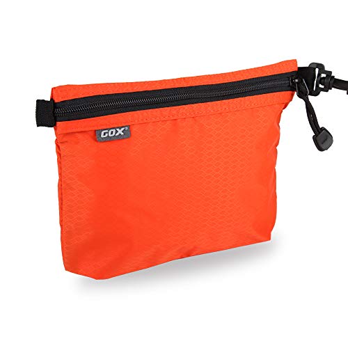 GOX Travel Toiletry Bag, Carry On Small Zipper Pouch, Cosmetic Kit Makeup, Digital Bag, Water Repellent Nylon (Orange) - color: Orange
