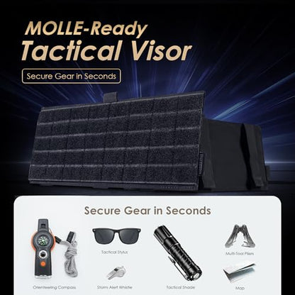 ONETIGRIS Molle Visor Panel Organizer, Tactical Car Sun Visor Organizer Molle Patch Panel Vehicle Visor Storage Holder Pouch, Molle Webbing with Hook-and-Loop Straps for Cars, Trucks, Suvs etc. - style: A