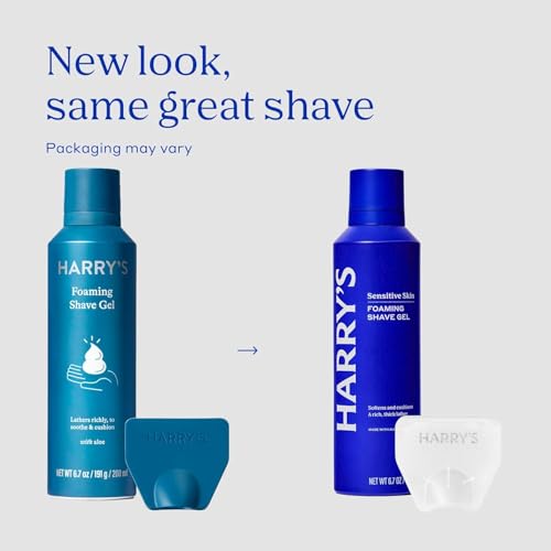 Harry's Original Shaving Kit for Men - Razor Handle, 5 Razor Blade Refills, Foaming Shave Gel, and Travel Blade Cover - TSA Approved Travel Essentials - German Engineered - Ocean Blue - style: Ocean Blue