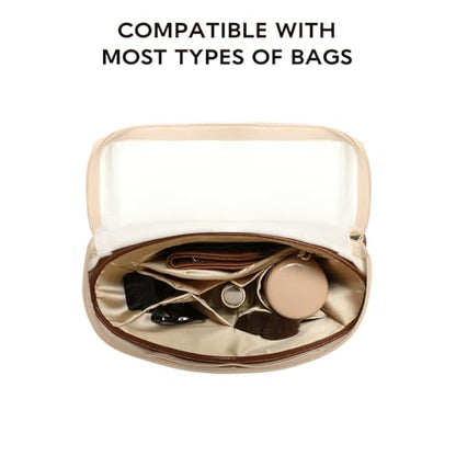 GIVLEFLY Backpack Organizer Insert & Liner with Cup Holder and Umbrella Holder, Compatible with Longchamp Le Pliage Original Backpack, Multiple Pockets Bag Divider & Shaper, Beige - size: LE PLIAGE ORIGINAL Backpack