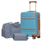 LONG VACATION Carry On Luggage Set 3 Piece, 20 Inch ABS+PC Hardshell Carry on Suitcase with Spinner Wheels TSA Lock & YKK Zipper - color: Blue, size: 3 Piece Set (20 Inch)