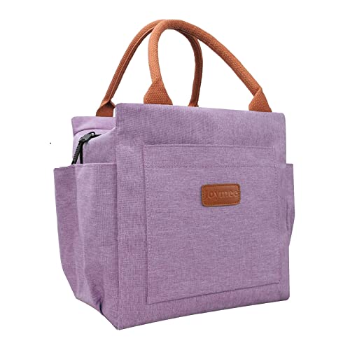 Joymee Lunch Bag Women, Reusable Leakproof Insulated Lunch Box- Purple | Large Capacity, Bottle Holder & Side Pockets, Leakproof Insulated Design, for Work, Travel, Picnic, for Adult - color: 04 Purple