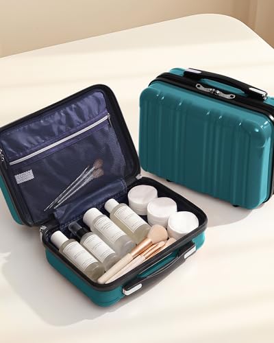 Coolife Luggage Sets, 5 Piece Durable Suitcase, Lightweight Carry on Luggage with PC+ABS Hardshell, Dual Spinner Wheels, TSA Lock and YKK Zipper(green new, 5 piece set) - color: green new, size: 5 piece set