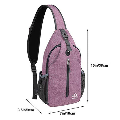 WATERFLY Crossbody Sling Backpack Sling Bag Travel Hiking Chest Bag Daypack (Purple) - color: B-purple
