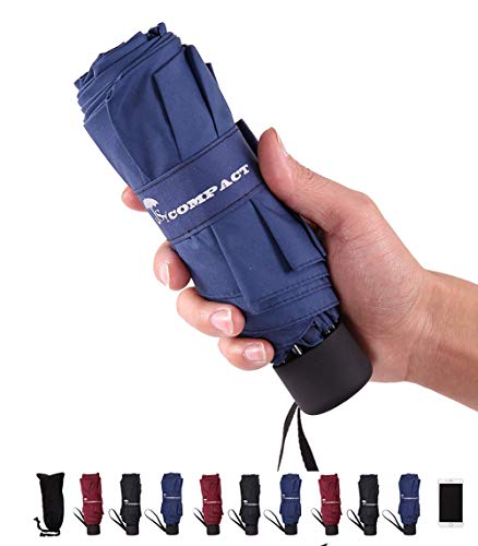 SY COMPACT Travel Umbrella - Lightweight Portable Mini Compact umbrellas-Factory outlet shop - color: blue