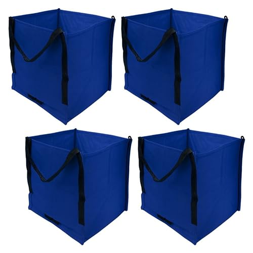 DURASACK Heavy Duty Storage Tote Bag 22-Gallon Rugged Woven Polypropylene Moving Bag, Reusable Self-Standing Design, Holds up to 500 Pounds, Pack of 4, Blue - color: Blue, size: Pack of 4