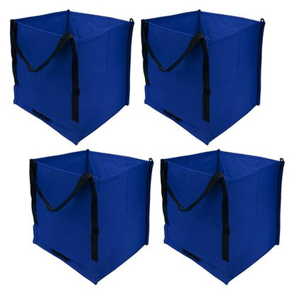 DURASACK Heavy Duty Storage Tote Bag 22-Gallon Rugged Woven Polypropylene Moving Bag, Reusable Self-Standing Design, Holds up to 500 Pounds, Pack of 4, Blue - color: Blue, size: Pack of 4