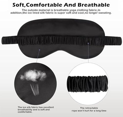 6PACK Silk Sleep Mask Satin Eye Masks Blackout Silky Eyeshade Cover Soft Blindfold Eyeshades for Women Sleeping Travel Gift - color: Evergreen