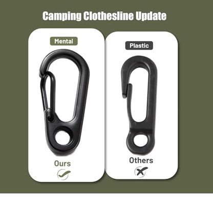 Portable Travel Clothesline Cord, Caudblor Adjustable 33ft Camping Clothes line, Laundry Drying Rope for Hotel Trip, Cruise, Outdoor/Indoor, with 12Pcs Stoppers, Windproof Clothespins - style: Deep Green