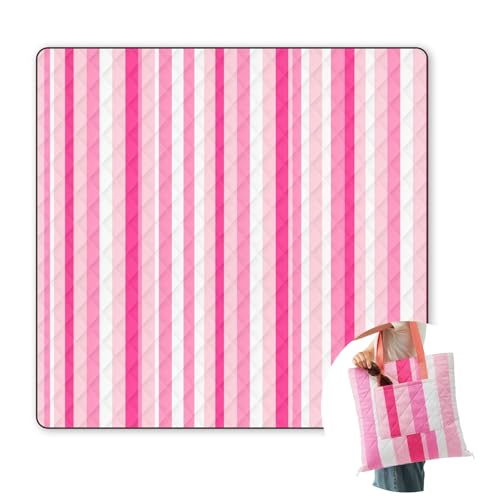 2 in 1 Tote Picnic Blanket Waterproof Outdoor Camping Mat,Large Capacity Beach Blanket 80''x80'' 7 Layers Easy to Foldable and Carry. - color: Pink