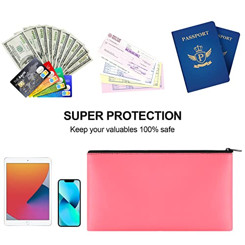 2 Pieces Money Bags with Zipper, 11x6.1 inch Money Pouch, Bank Bag, Cash Bag, Check Wallet, Cosmetics(peach) - color: Peach, size: 2 Pieces