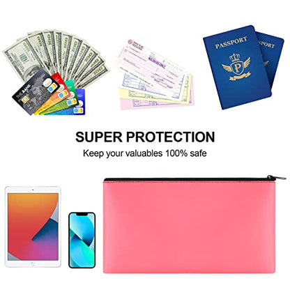 2 Pieces Money Bags with Zipper, 11x6.1 inch Money Pouch, Bank Bag, Cash Bag, Check Wallet, Cosmetics(peach) - color: Peach, size: 2 Pieces